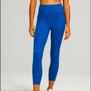 NWT Lululemon Fast +Free High Rise Tight 25in, Symphony Blue, side pockets, Sz 0